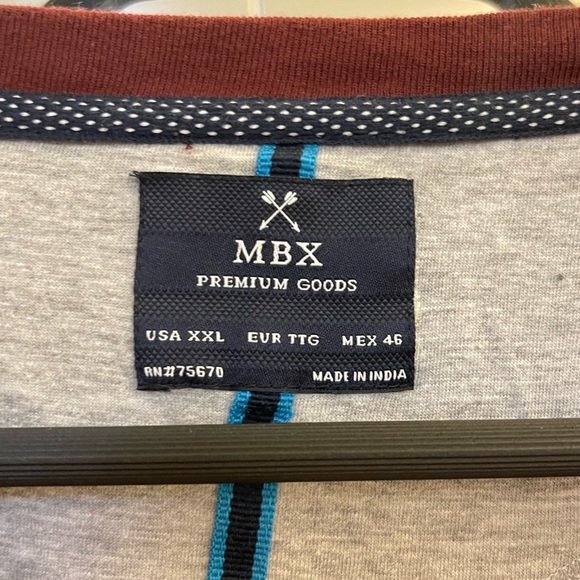 MBX maroon with navy color block long sleeve crewneck - Picture 3 of 3